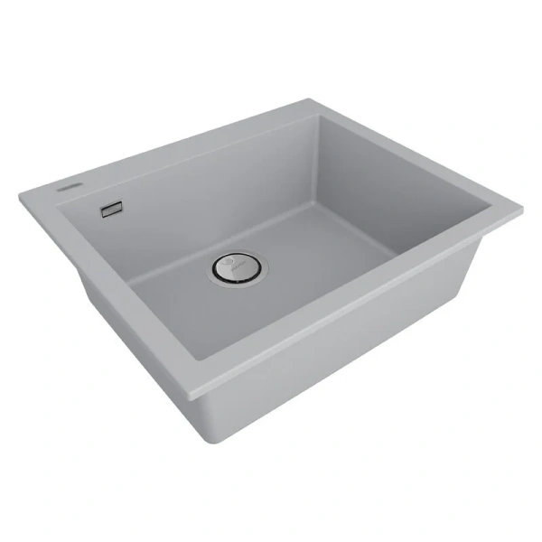 Мойка для кухни Paulmark Decoration 60 см Urban grey PM936051-UGR (детальная фотография), из искусственного гранита