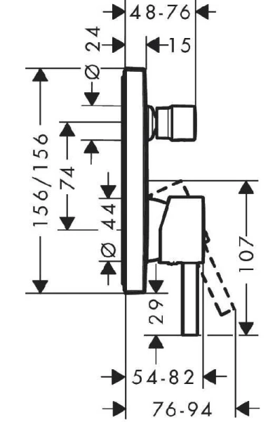 Смеситель для душа Hansgrohe Finoris 76415 латунь (детальная фотография), для душа