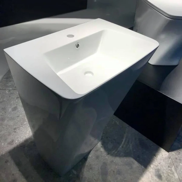 Раковина напольная Azzurra Hera 63 см белая HELF06343T0MBI*1 (детальная фотография), белые