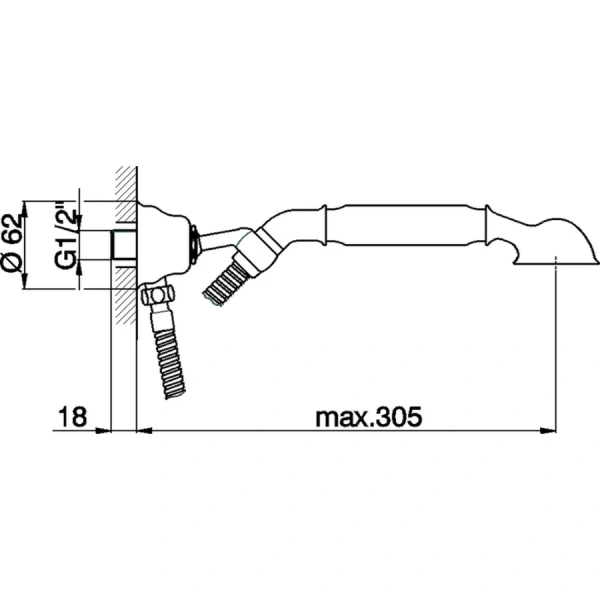 Душевой гарнитур Cisal Arcana Toscana золото TS00304024 (детальная фотография), душевые гарнитуры