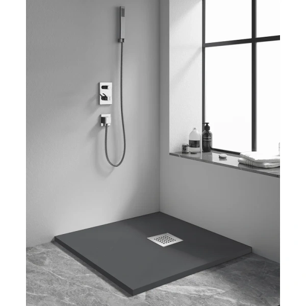 Душевой поддон RGW Stone Tray-G 90x90 см графит 14152099-02-11 (детальная фотография), низкие до 15 см