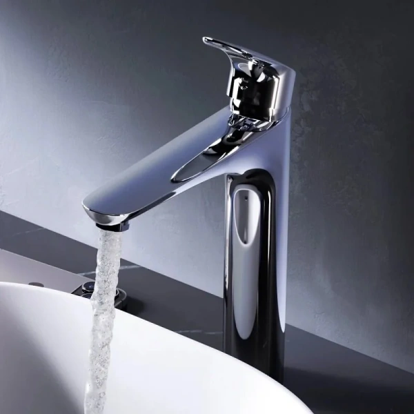 Смеситель для раковины AM.PM Like высокий излив 170 мм хром F8092200 (детальная фотография), высокие, округлая форма, с донным клапаном