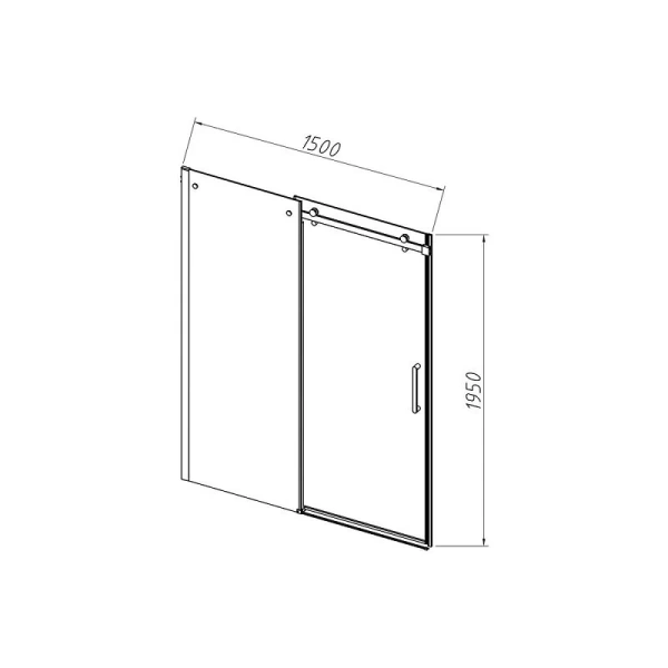 Душевая дверь в нишу Vincea Como-N 150 см профиль черный стекло тонированное VDS-4CN150CGB (детальная фотография), современные, hi-tech
