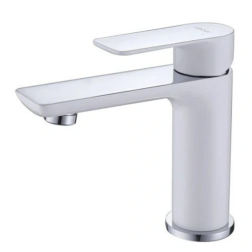 Смеситель для раковины Abber Weiss Insel белый-хром - фото 2