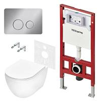 Унитаз с инсталляцией Tece TECEspring панель смыва нержавеющая сталь