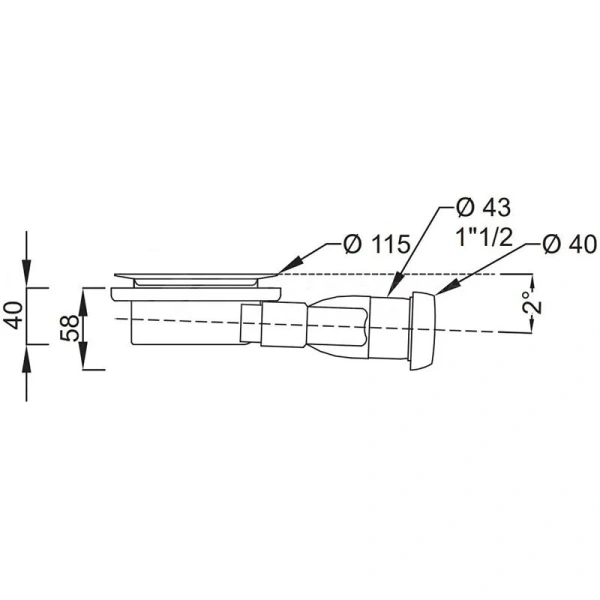 Сифон для поддона Jacob Delafon Flight Neus диаметр 90 мм E9A1364-CP (детальная фотография), в наличии