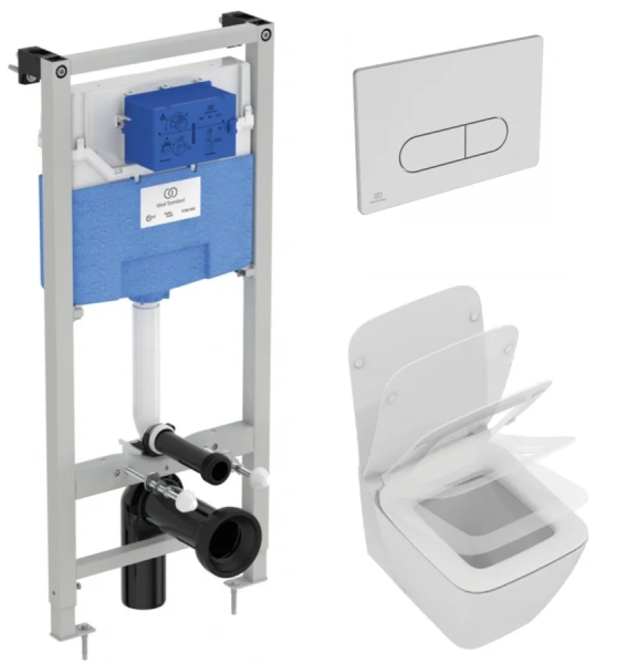 Унитаз с инсталляцией Ideal Standard Prosys Oleas Strada II с сиденьем микролифт P387001 (детальная фотография)