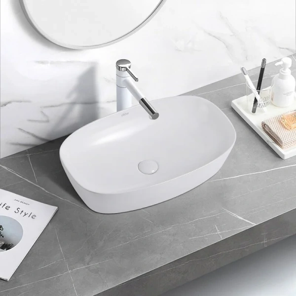 Раковина Abber Rechteck AC2206 60,5 см накладная (детальная фотография), накладные (на столешницу), пристенные