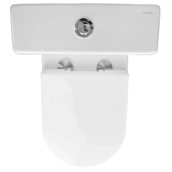 Унитаз компакт Azario Fretta New безободковый AZ-1223B (детальная фотография), фаянс, керамика