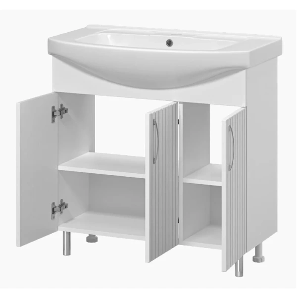 Тумба под раковину напольная Misty Изео 85 см белая Э-Изе01085-021Н (детальная фотография), 85 см