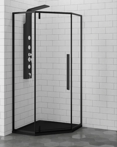Душевой уголок RGW Stilvoll SV-81B 100x100 см профиль черный, стекло прозрачное 32328100-14 (детальная фотография)
