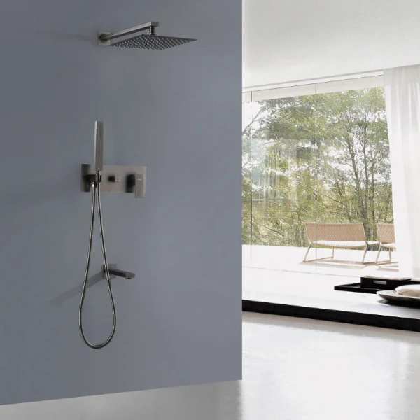 Душевой комплект Abber Daheim никель AF8217NG (детальная фотография), другие