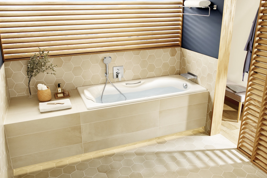 2334G0000 ванна MALIBU с отверстиями под ручки /160х70/ (бел) (детальная фотография), глубокие