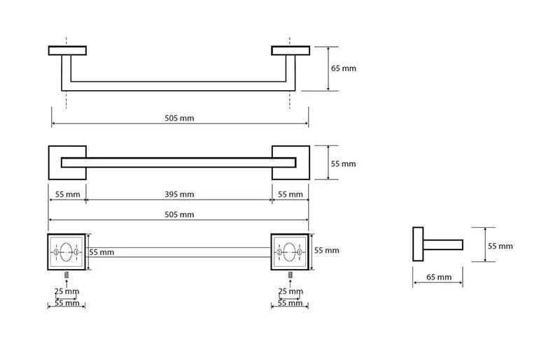 Полотенцедержатель Bemeta Beta хром 132204022 (детальная фотография), современные, hi-tech