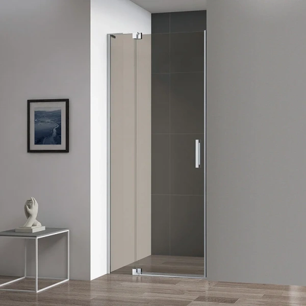 Душевая дверь в нишу Cezares Slider 110 см профиль хром стекло бронзовое SLIDER-B-1-100/110-BR-Cr (детальная фотография)