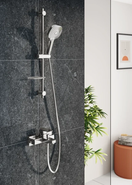 Смеситель для ванны VitrA Root Square хром A42737EXP (детальная фотография), современные, hi-tech