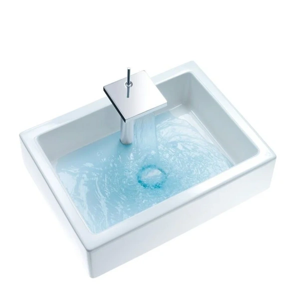 Смеситель для раковины Axor Starck X, 10080000, хром (детальная фотография), с 1 монтажным отверстием