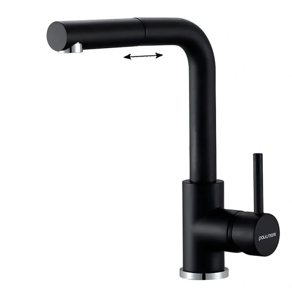 Смеситель для кухни Paulmark Kassel черный Ka214311-401TB (детальная фотография)