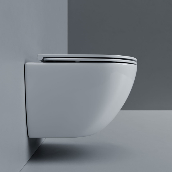 Унитаз подвесной Ceramicanova Alba сиденье микролифт CN11005T (детальная фотография), современные, hi-tech, круглые