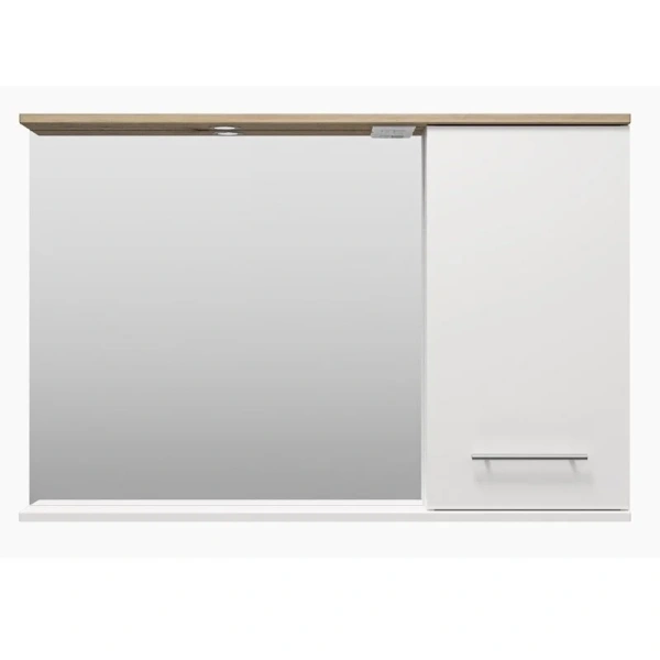 Зеркальный шкаф с подсветкой Misty Респект 120 см правый Э-Рес02120-1П (детальная фотография), современные, hi-tech