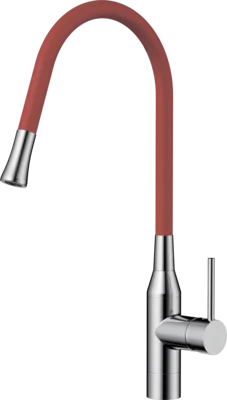 Смеситель для кухни Omoikiri Yatomi-BN-R нержавеющая сталь/красный 4994248 (детальная фотография)