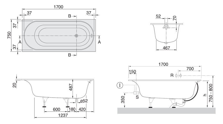 Схема (детальная фотография), без гидромассажа, большие