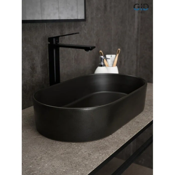 Раковина GID Lago N9020bg 53 см черный графит 53379 (детальная фотография), черные