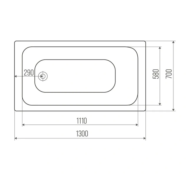 Ванна чугунная Goldman Classic CL13070 130 x 70 см, цвет белый (детальная фотография), 130х70
