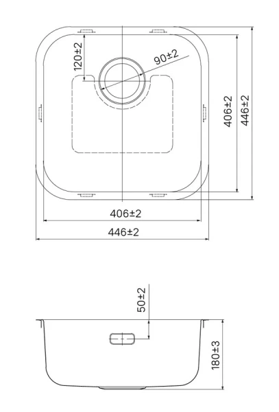Мойка для кухни IDDIS Mate 45 см из нержавеющей стали сатин MAT44S0i77 (детальная фотография), врезные