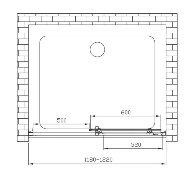 Душевая дверь в нишу Vincea Alpha 120 см стекло текстурное VDS-3AL120MT (детальная фотография), 120 см