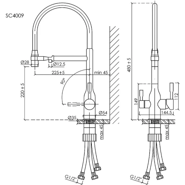 Смеситель для кухни Sancos Garda хром SC4009CH (детальная фотография), для кухни