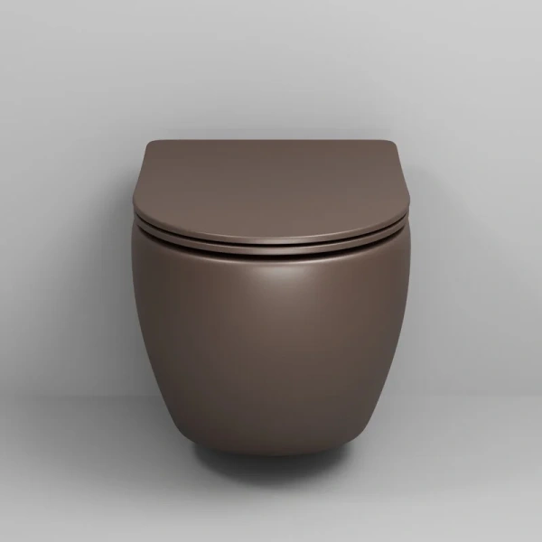 Унитаз подвесной Grossman Color коричневый матовый GR-4455BRMS (детальная фотография), цветные