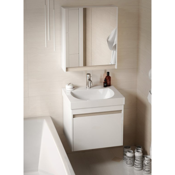 Раковина Kerama Marazzi Buongiorno 60 см белая BG.wb.60 (детальная фотография), подвесные, на полупьедестал, на пьедестал, пристенные