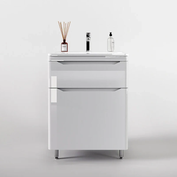Тумба под раковину напольная Style Line Марелла Люкс Plus 60 см белый глянец СС-00002396 (детальная фотография)