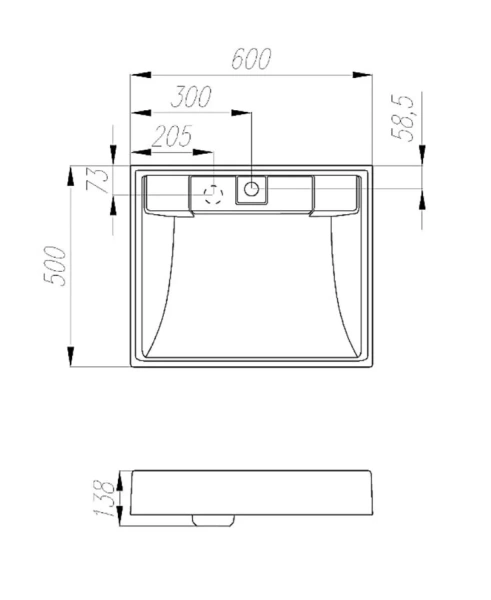 Раковина над стиральной машиной Акватон Рейн 60 см белая 1A72103KRW010 (детальная фотография), современные, hi-tech
