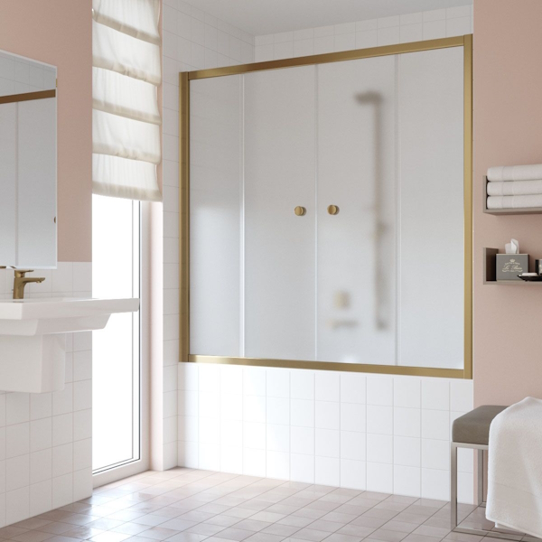 Душевая шторка на ванную профиль бронза стекло сатин Vegas-glass Z2V 170 05 10 (детальная фотография)