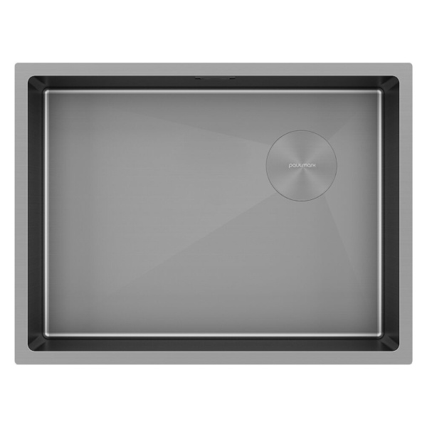 Мойка для кухни Paulmark Next-Skew 58 см серая матовая PM885844-MG (детальная фотография)