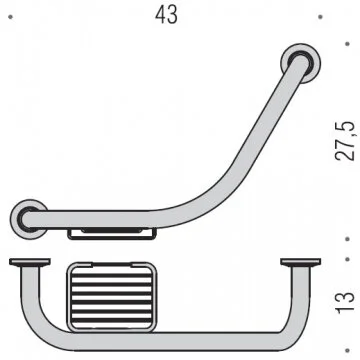 Поручень для ванной Colombo Contract с мыльницей B9722 (детальная фотография), современные, hi-tech