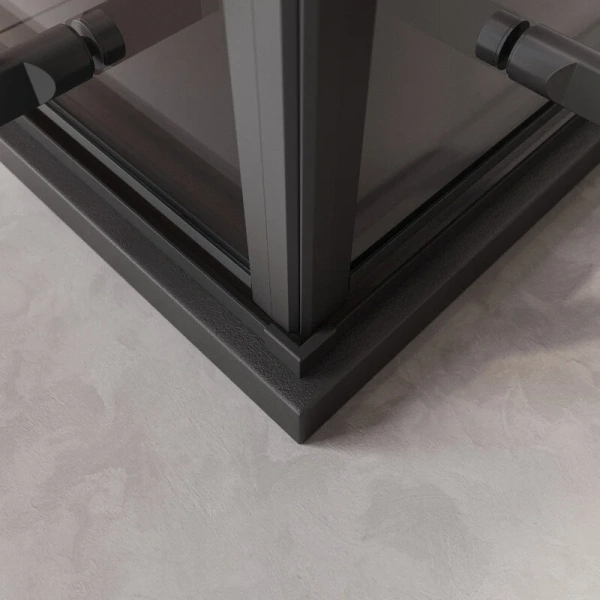 Душевой уголок Cezares Liner 90x90 см профиль черный LINER-A-2-90-C-NERO (детальная фотография), 90х90