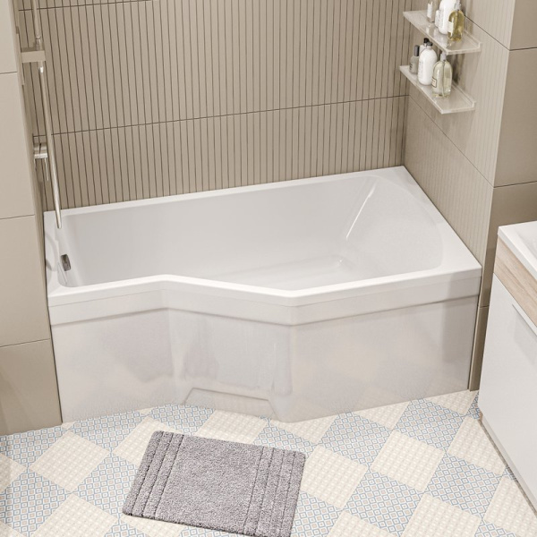 Ванна акриловая 1Marka Convey 150х75 см правая 01кон1575п (детальная фотография), асимметричные