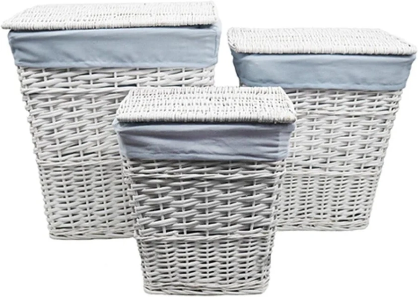 Корзина для белья WasserKRAFT Lippe белая WB-450-M (детальная фотография), современные, hi-tech index_1