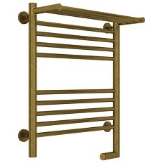 Полотенцесушитель электрический правый, с полкой цвет состаренная бронза Сунержа Богема 2.0 600х500