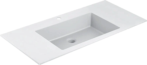 Раковина мебельная Vincea 100 см из искусственного камня, белая - фото 2