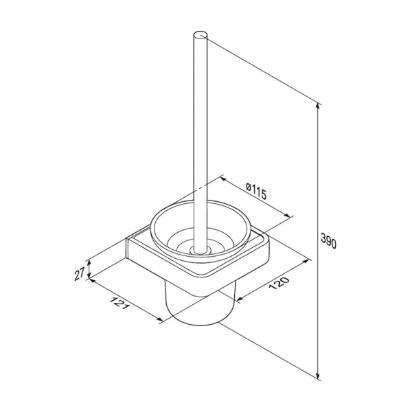 Ершик Damixa Jupiter стеклянный DA7733300 (детальная фотография), современные, hi-tech