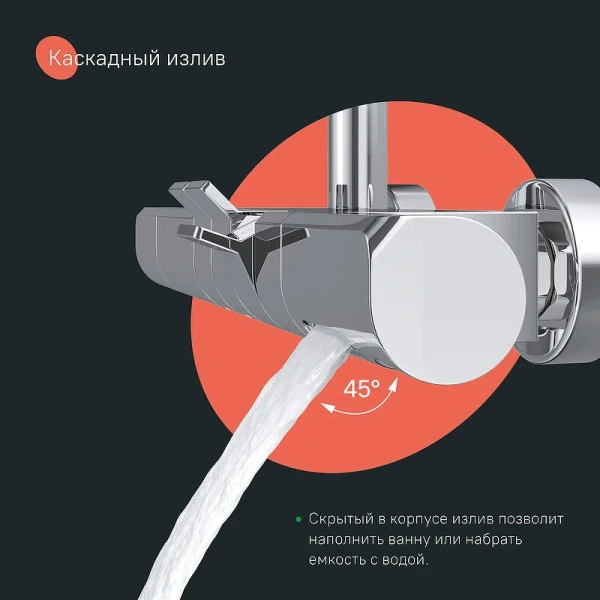 Душевая стойка IDDIS SpaHome с тропическим душем хром SPHSBTKi06 (детальная фотография), с термостатом