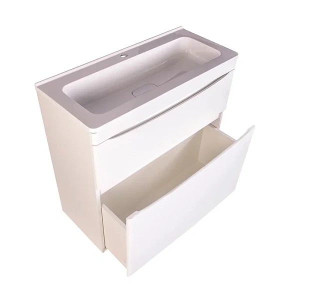 Тумба под раковину напольная Style Line Бергамо 80 см белая СС-00002314 (детальная фотография), современная, hi-tech