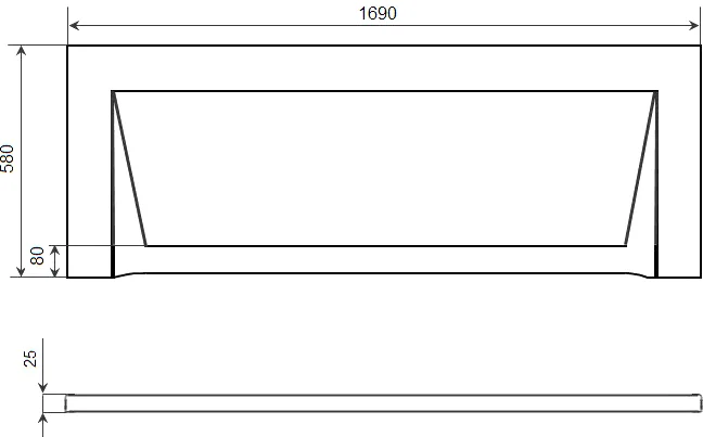 Фронтальная панель Timo 169x58 см белая FP17H (детальная фотография), в наличии