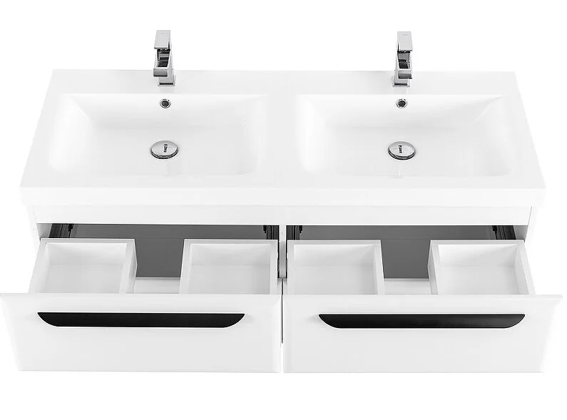 Тумба под раковину подвесная Cezares Eco 120 см с 4 ящиками, bianco lucido ECO-1200-4C-SO-2-BL (детальная фотография), комплект (набор)