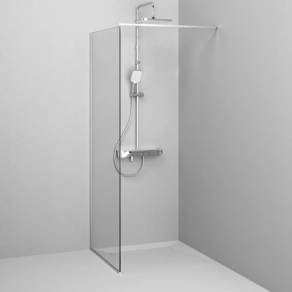 Душевая перегородка Am.Pm Func 80 см профиль хром W84WI-80-F1-MTE (детальная фотография), в наличии