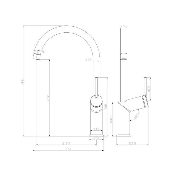 Смеситель для кухни Lemark Minima хром LM3805C (детальная фотография), для кухни